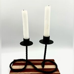 Twisted Iron Rustic Candle Holder. Industrial.